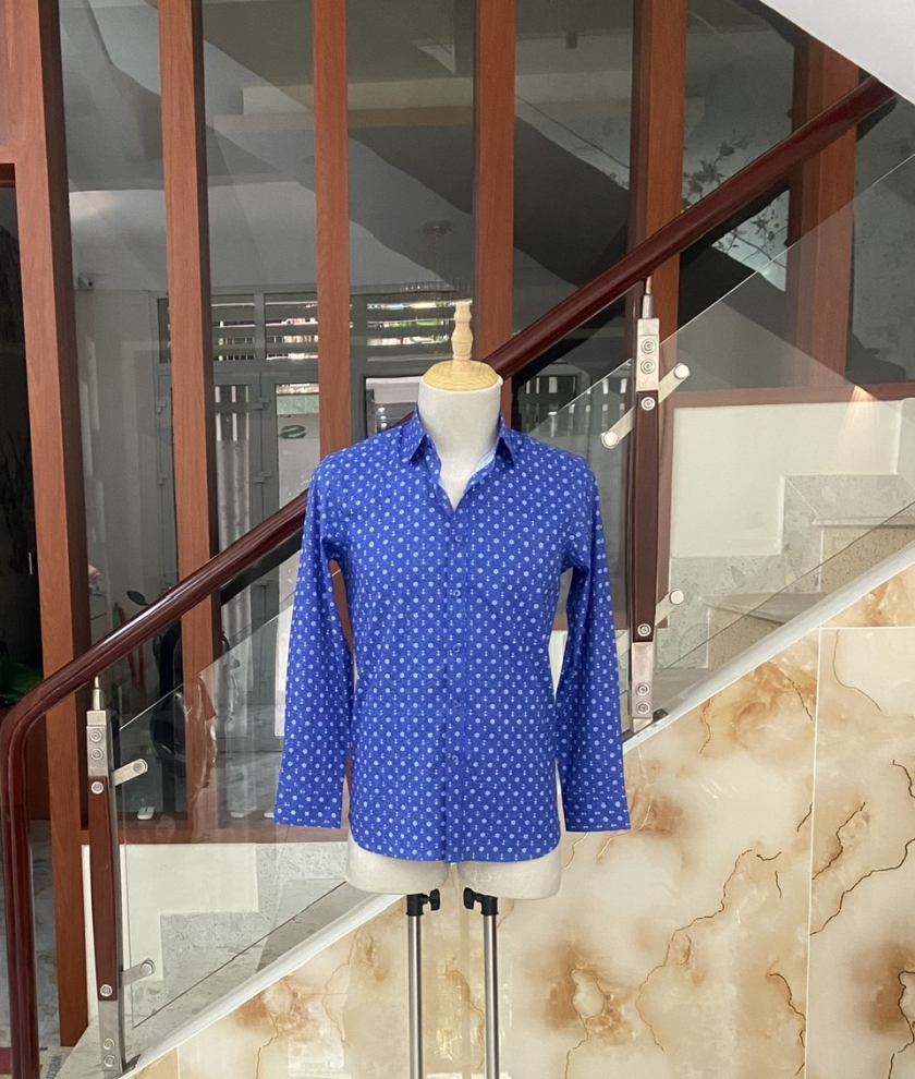 Áo sơ mi nam tay dài vải bamboo print 